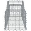 vidaXL Gabion Basket Set of 3 Silver Galvanized Iron Large