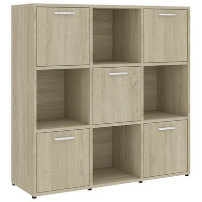 vidaXL Book Cabinet Sonoma Oak 35.4"x11.8"x35.4" Engineered Wood