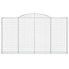 vidaXL Arched Gabion Baskets 9 pcs 118.1x11.8x160/180" Galvanised Iron