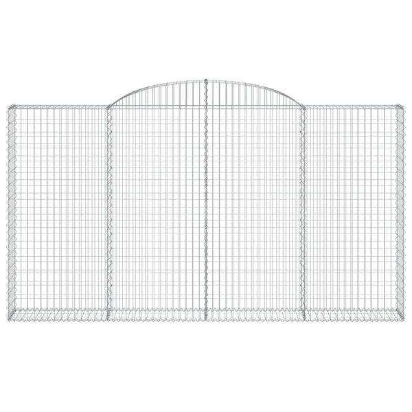 vidaXL Arched Gabion Baskets 9 pcs 118.1x11.8x160/180" Galvanised Iron