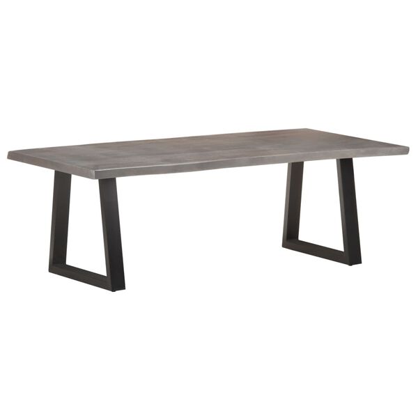 vidaXL Coffee Table Gray Solid Acacia Wood Large Industrial