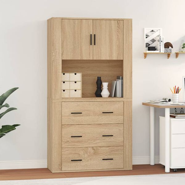 vidaXL Highboard Sonoma oak Engineered wood Medium Highboard
