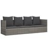 vidaXL Outdoor Lounge Bed Grey Poly rattan, powder-coated steel, fabric
