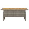 vidaXL Garden Table Grey Solid Acacia wood, PE rattan, Powder-Coated Steel