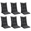 vidaXL Highback Chair Cushion Set of 6 Melange Anthracite