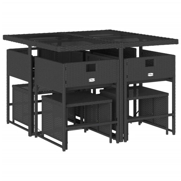 vidaXL Garden Dining Set Black, Brown, Cream White