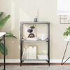 vidaXL Bookcase Gray Sonoma Engineered wood, metal 3-Tier