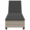 vidaXL Sun Lounger with Cushions Light Grey 55x200x25,5cm Poly Rattan