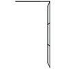 vidaXL Walk-in Shower Wall with Shelf Black 35.4"x76.8" ESG Glass&Aluminum