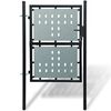 vidaXL Black Single Door Fence Gate 39.4x59.1"