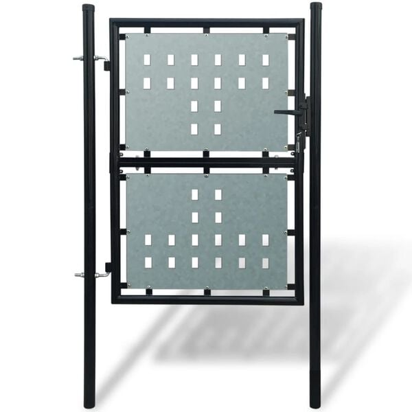 vidaXL Black Single Door Fence Gate 39.4x59.1"