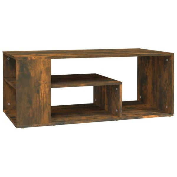 vidaXL Coffee Table Smoked Oak Engineered Wood 39.4x19.7x15.7 in