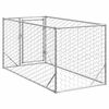 vidaXL Outdoor Dog Kennel Galvanized Steel 6.6 x 3.3 x 3.3 ft Durable