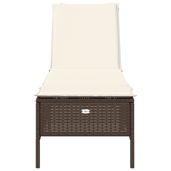 vidaXL Sun Lounger Brown, Cream White