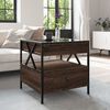vidaXL Coffee Table Brown Oak Engineered wood, Glass, Metal Medium