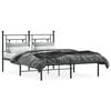 vidaXL Bed Frame Black Powder-Coated Steel Full Bed Frame Rectangular
