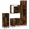 vidaXL Bathroom Furniture Set Smoked Oak Engineered Wood Large