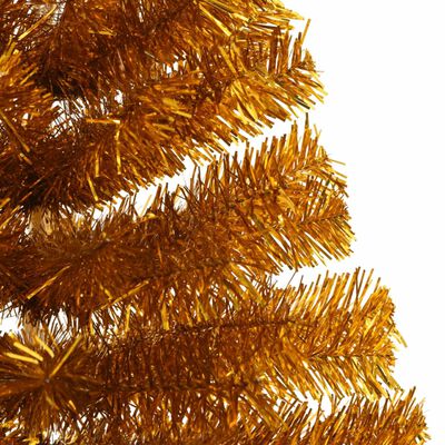 vidaXL Artificial Half Christmas Tree with Stand Gold 5 ft PET