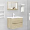 vidaXL Mirror Sonoma oak Engineered wood, acrylic 23.6 x 4.1 x 14.6 in