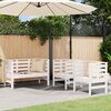 vidaXL Garden Lounge Set White Solid pine wood Adjustable lounge set size