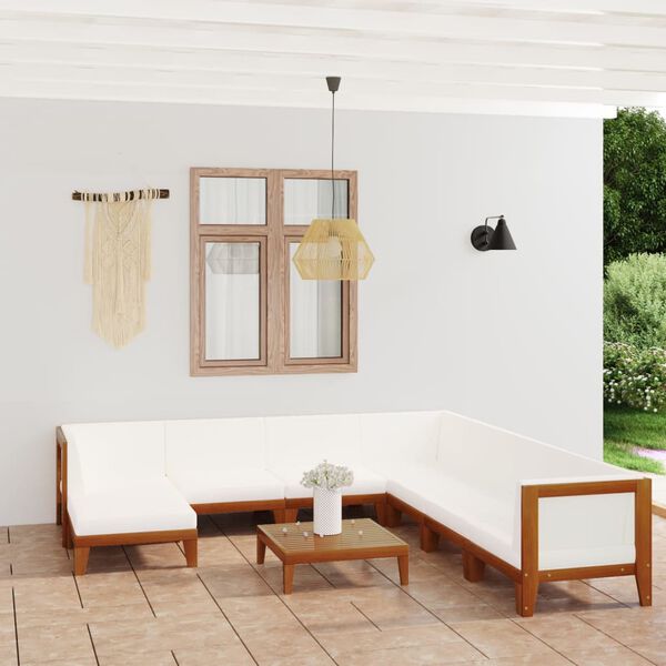 vidaXL Garden Lounge Set Cream white