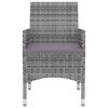 vidaXL Garden Dining Set Grey PE Rattan Durable Garden Dining Set