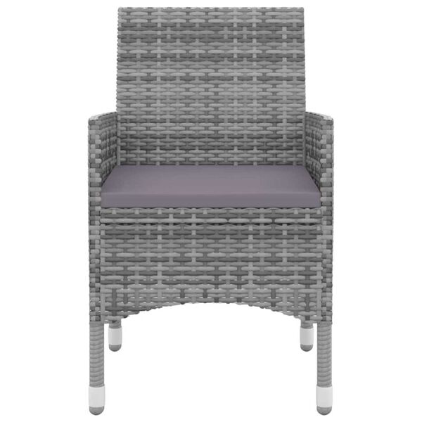vidaXL Garden Dining Set Grey PE Rattan Durable Garden Dining Set