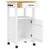 vidaXL Kitchen Trolley MONZA 18.9"x15.7"x34.8" Solid Wood Pine