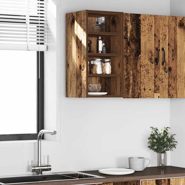 vidaXL Hanging Cabinet Old wood Engineered wood Medium-sized