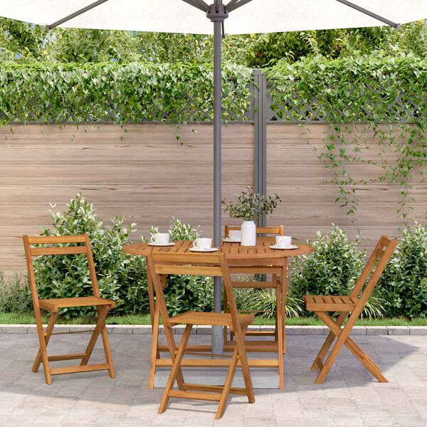 vidaXL Garden Table Natural wood Solid acacia wood Medium Foldable