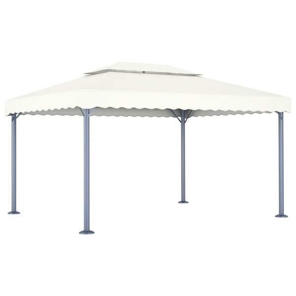 vidaXL Gazebo Cream Aluminum, Steel, Oxford fabric 157.5x118.1 in