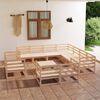 vidaXL Garden Lounge Set Natural Pine Solid pine wood (untreated) Large
