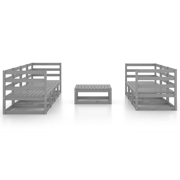vidaXL Garden Lounge Set Grey Solid Pinewood Modular Garden Lounge Set