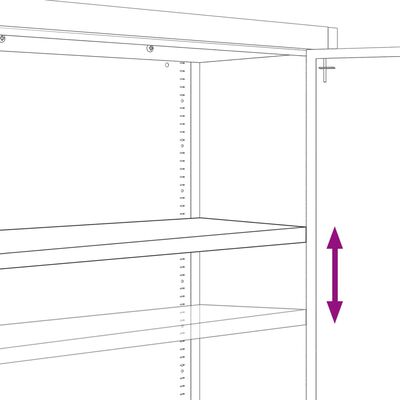 vidaXL File Cabinet White 41.3"x15.7"x70.9" Steel