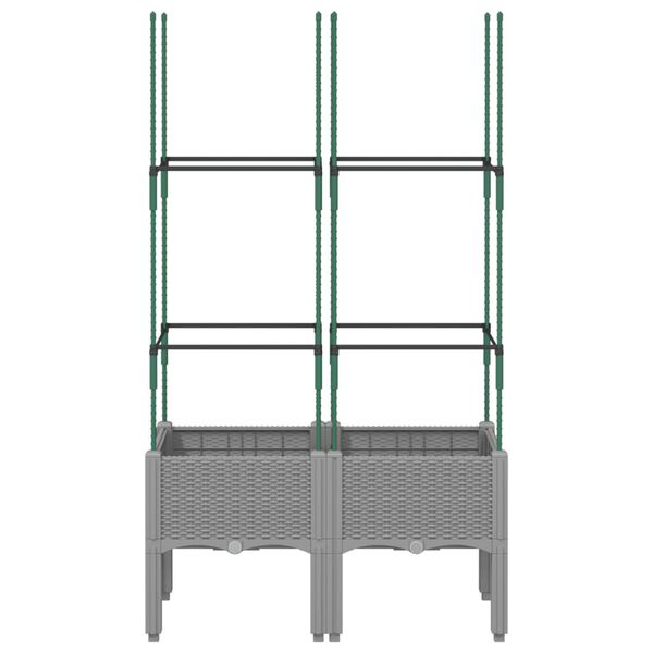 vidaXL Garden Planter Light Grey Polypropylene 31.5 x 15.7 x 56.1 in