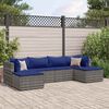 vidaXL Patio Lounge Set Gray PE rattan, powder-coated steel Medium