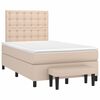 vidaXL Box Spring Bed with Mattress Cappuccino, White Faux leather Full