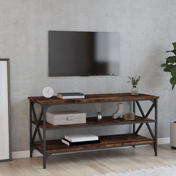 vidaXL TV Cabinet Smoked Oak Engineered Wood Medium TV Cabinet