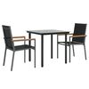 vidaXL Garden Dining Set Black