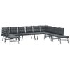 vidaXL Bench Set Black, Anthracite Powder-coated steel, polyester Large
