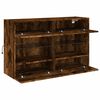 vidaXL TV Wall Cabinet Smoked oak Engineered wood, glass Medium