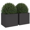 vidaXL Planter Set of 2 Black Cold-rolled steel Medium Durable