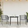 vidaXL Garden Dining Set Gray Poly rattan 2-seater Removable Covers