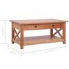 vidaXL Coffee Table Natural Brown Solid Mahogany Wood 39.4x21.7x18.1 in