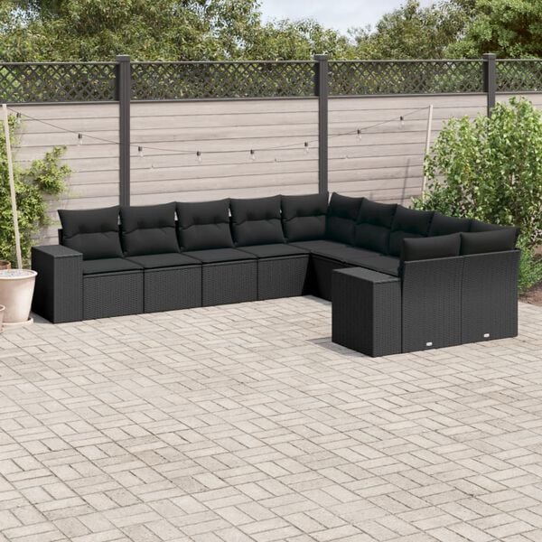 vidaXL Garden Sofa Set Black