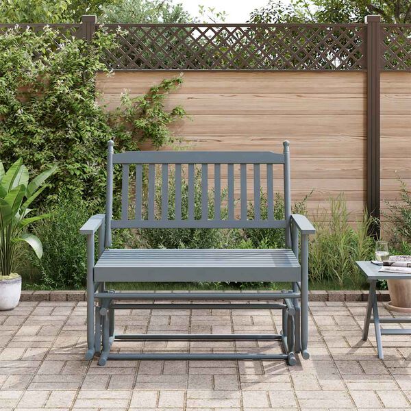 vidaXL Glider Bench Grey Solid poplar wood Medium Ergonomic