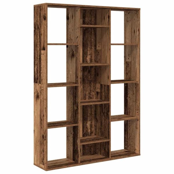vidaXL Room Divider/Book Cabinet Old Wood 39.4x9.4x55.1" Engineered Wood