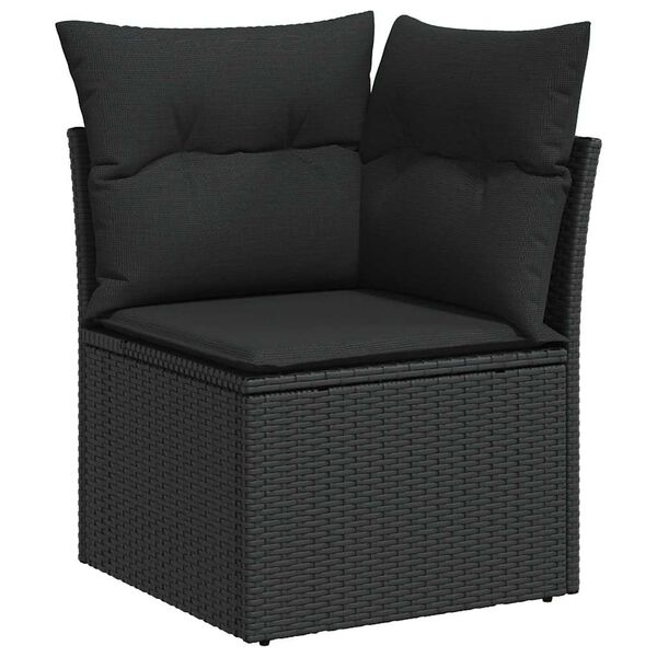 vidaXL Garden Sofa Set Black