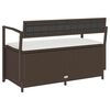 vidaXL Garden Storage Bench with Cushion Brown Poly Rattan