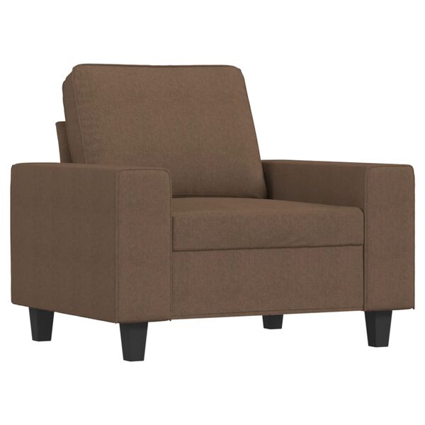vidaXL Sofa Chair with Footstool Brown 23.6" Fabric
